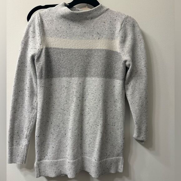 Gray striped mock neck sweater size S from LOFT - Picture 1 of 5